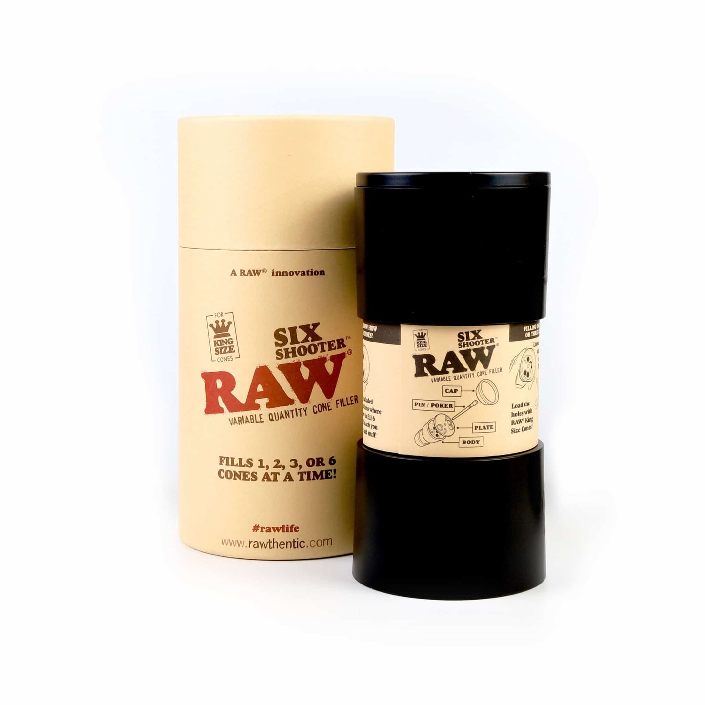 RAW Six Shooter Cone Filler Loader - King Size Slim