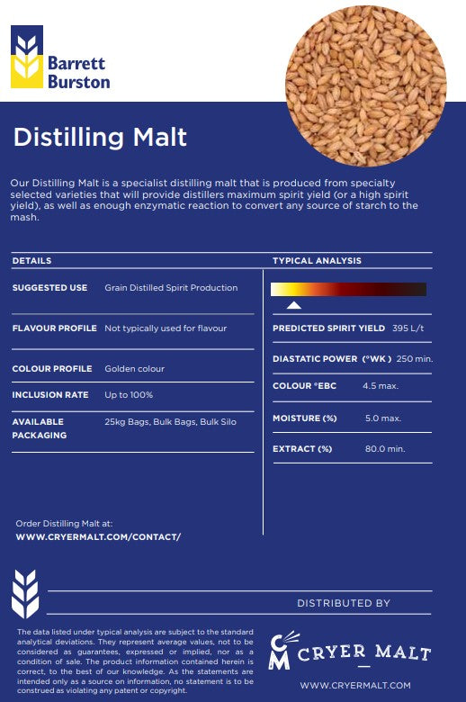 Malt Barret Burston Distiller (EBC 3.0 - 4.0)
