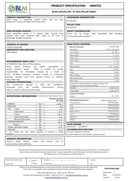 Blue Lake Rolled Wheat