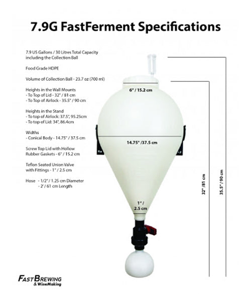 ถังหมัก 30 ลิตร ฟู๊ดเกรด FastFermenter 30L foor grade HDPE