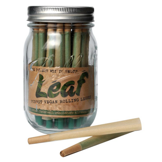 LEAF Pre-Rolled Cones (40) in 16oz Ball Mason Jar กระดาษ ม้วน กัญชา กระดาษ โรล กระดาษ พันลำ เฮมพ์ กัญชง HEMP