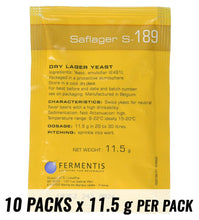 Load image into Gallery viewer, ยีสต์ทำเบียร์ลาเกอร์ เฟอร์เมนทิส S-189 (11.5 กรัม 10 ซอง) Fermentis SafLager S-189 Lager Yeast (11.5 gm 10 packs)

